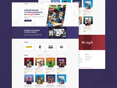 MangÁ - Landing Page anime design mangá product design ui ui design uiux ux ux design web web design webdesign