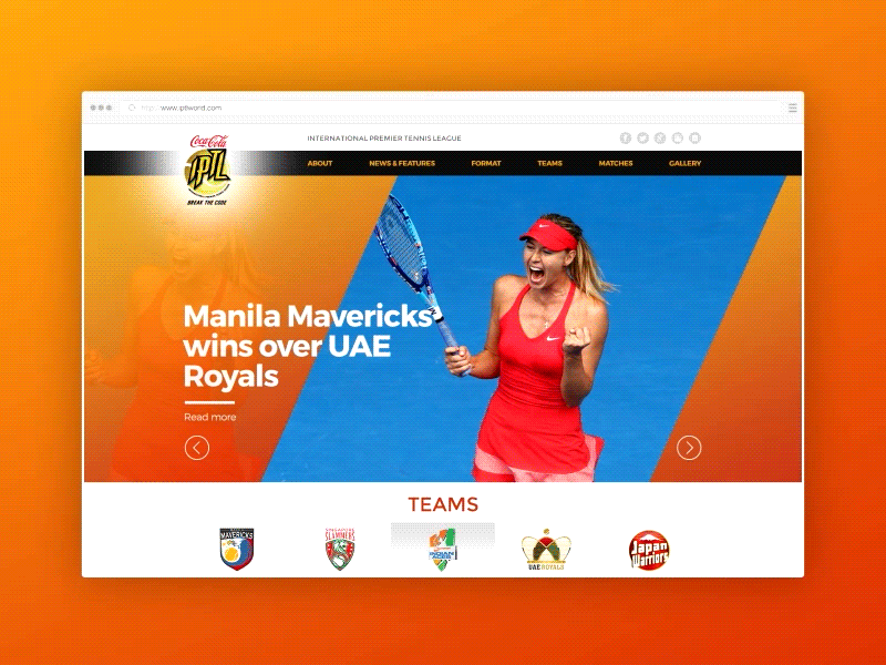 IPTL Website iptl sports tennis