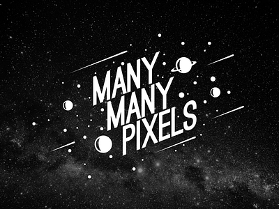 Many Many Pixels Logo comet logo pixel planet space