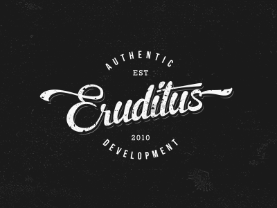 Eruditus logo authentic branding development hand identity lettering logo retro typography vintage