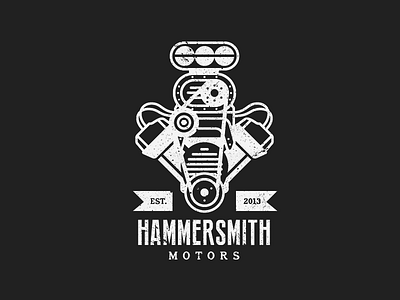 Hammersmith Motors auto blower branding engine garage identity logo motor supercharger