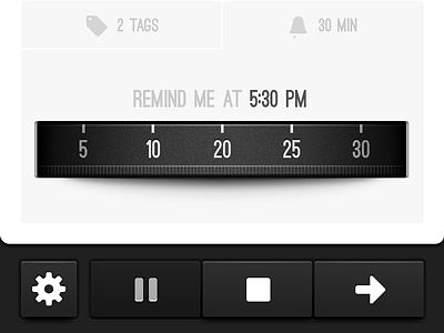 I Track My Time UI app button interface iphone pause scroll ui wheel
