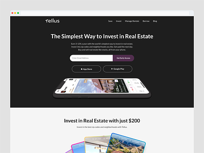 Real Estate Investment Website app design marketing mobile page product real estate web design website