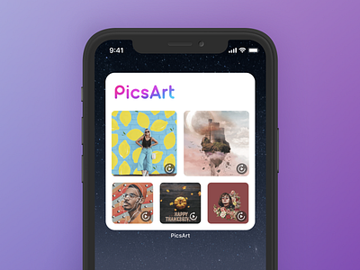 PicsArt iOS 14 Widgets app apple design home screen ios iphone mobile photo ui video widget widgets