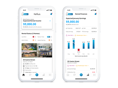 Landlord App - Dashboard and Finances design ios iphone mobile real estate ui