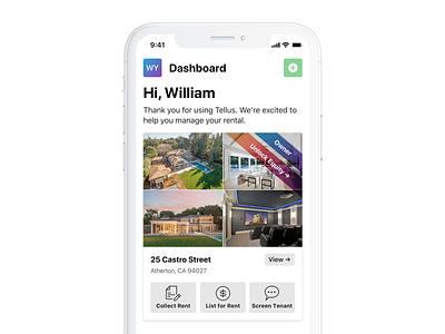 Onboarding - Dashboard for Landlords app dashboard design finance interaction interface ios iphone mobile onboarding product real estate ui ux