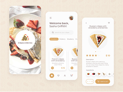 Crepes Delivery App app clear ui crepe crepes delivery app delivery app design design food delivery food delivery app food delivery application food delivery service light minimalism mobile mobile app mobile app design mobile ui mobile ui design soft ui