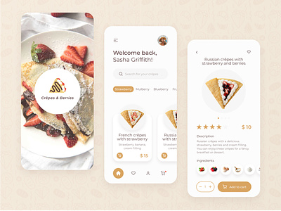 Crepes Delivery App app clear ui crepe crepes delivery app delivery app design design food delivery food delivery app food delivery application food delivery service light minimalism mobile mobile app mobile app design mobile ui mobile ui design soft ui
