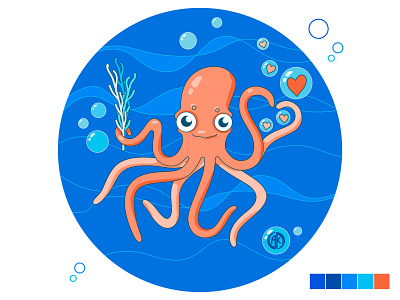 Octopus design illustration octopus vector ак вода осьминог
