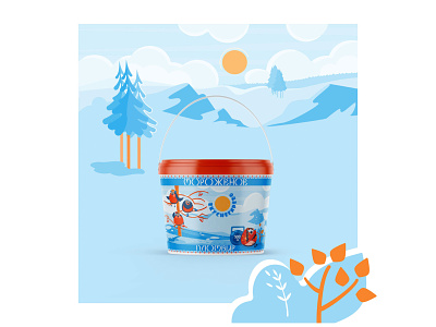 Мороженое "Вкуснегирево" design icecream illustration snow vector winter ак дизайн дизайнупаковки зима мороженое природа снегири упаковка