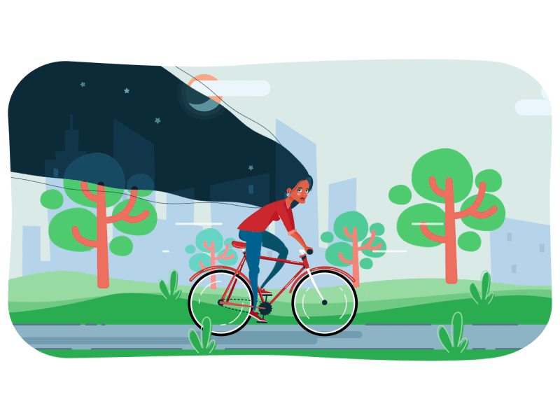 Аня велосипедист | Anya is a bicyclist animation bicycle bike design illustration vector анимация велосипед