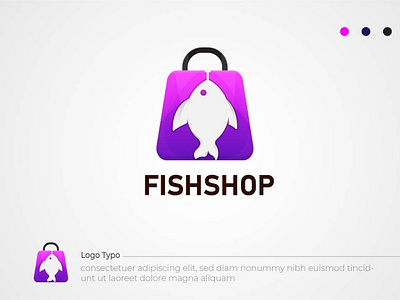 fish Shop logo design  | Modern ecommerce logo design| Fish logo