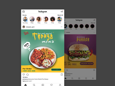 Fast Food Instagram Ads, Post design