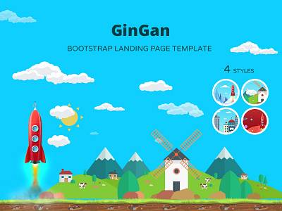 GinGan – Bootstrap Landing Page html Template download invite psd template web web design
