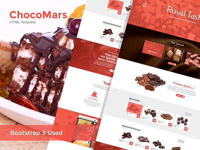 ChocoMars - E-commerce Bootstrap Template dribbble invite invite mockup psd template theme website