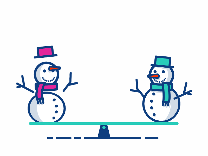 Snowmen fun animation christmas illustration motion design see saw snow snowmen vector