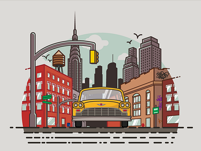 NY city city design graphicdesign illustration illustrator landscapes minimalist urban vector