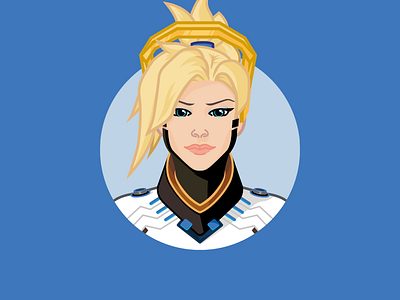 Overwatch - Mercy 2d gaming illustration mercy minimalist overwatch vector