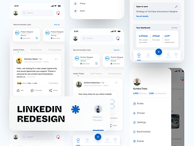 LinkedIn Mobile App app design design linkedin linkedin redesign ui design ux website