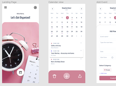 Pink Calendar Design, iPhone 11 Pro Max calendar design figma ios pink redesign ux uxdesign
