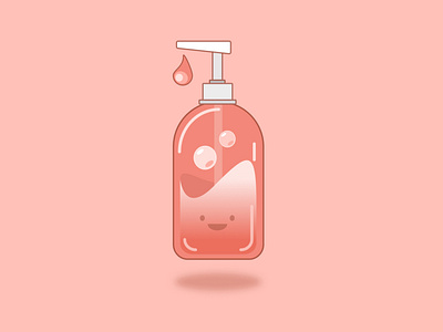 Peach sani bottle design icon illustration ui ux vector