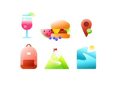 Vacation Icons app branding design icon illustration ui ux vector