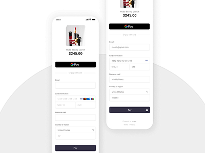 Checkout form app design ui ux