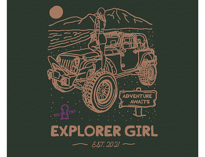 Explorer Girl adventure apparel design classic design distressedunrest explorer illustration logo tshirt design vector vintage badge vintage design