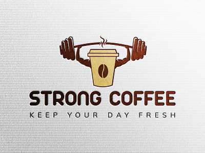Strong Coffee Logo Design brand identity branding cafe logo creative logo flat logo minimalist professional unique