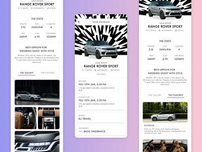 THE OUT - Premium Car Rental automotive car rental mobile app product design ui design
