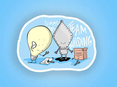 Team Building - The sticker digital illustration illustration procreate sticker swag