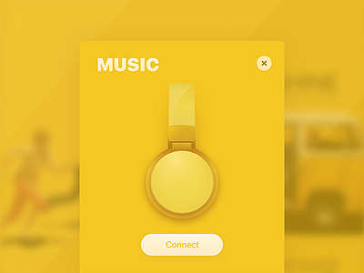 Headphones app card connect headphones yellow