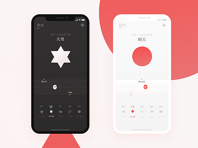 Redsun2 app dark iphone x sketch ui weather