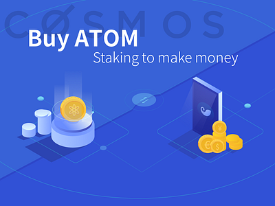 Atom Staking atom bitcoin cosmos design illustration staking