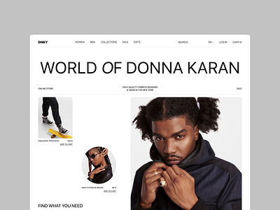 DKNY ONLINE STORE brand branding design fashion illustration landing langing page logo online store store ui web web design web store website