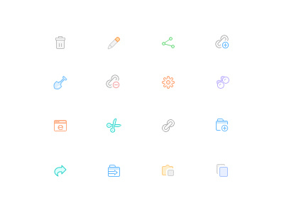 Icon copy cut delete discover editor group icon move post set share ui