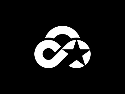 westarcloud black circle cloud logo star we