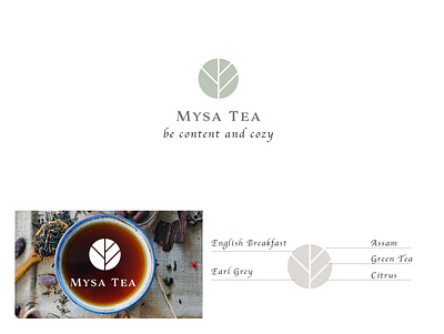 Mysa Tea brand brand identity branding design icon leaf minimalist plants