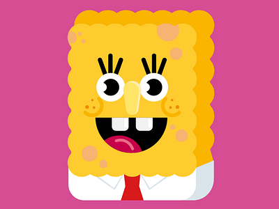 SpongeBob SquarePants character colors fan art flat illustration illustrator shapes spongebob