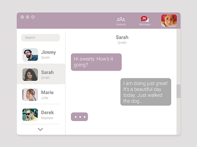 Daily UI 13 Direct messaging app daily dailyui dashboard interface list message people product ui ux violet