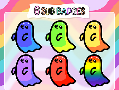 6x Ghost Sub Badges | Emotes for Streamers badges discord emotes twitch youtube