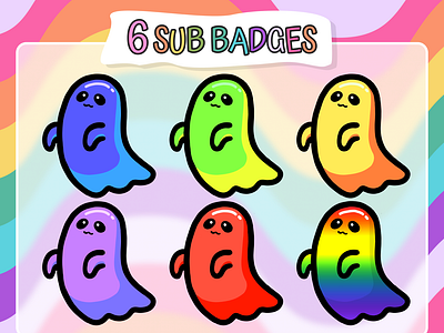 6x Ghost Sub Badges | Emotes for Streamers
