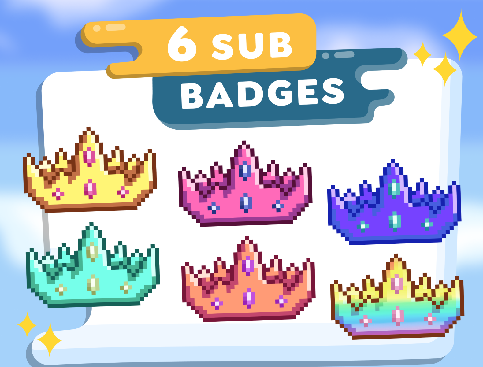 Crown Sub Badges for Twitch, Discord Emotes