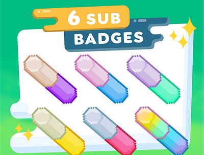 6x Pixel Pill Sub Badges | Emotes for Streamers badges discord emotes stream twitch youtube