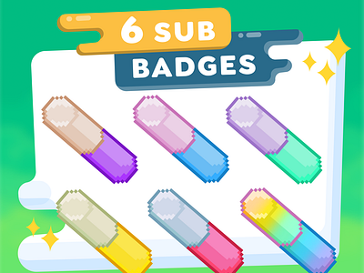 6x Pixel Pill Sub Badges | Emotes for Streamers