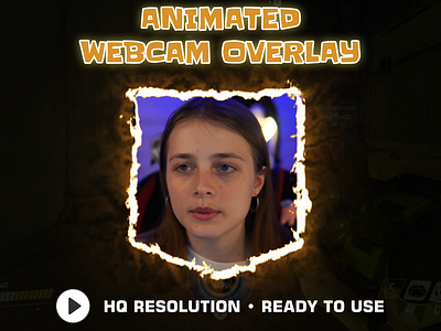 Animated Webcam Overlay for Twitch | Orange fire border