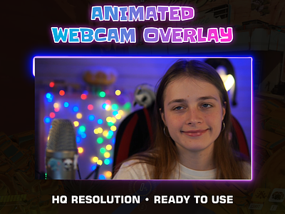 Animated Webcam Overlay for Twitch | Blue-purple Running border