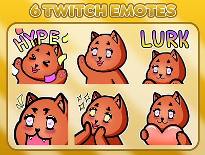 6 Red Kitty Emotes for Twitch, Discord or Youtube badges bits cheers discord emotes stream twitch youtube