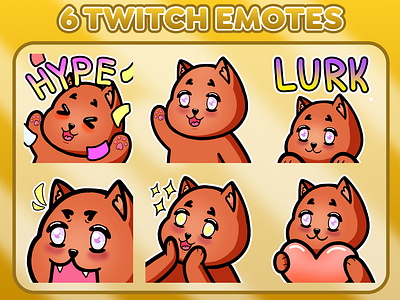 6 Red Kitty Emotes for Twitch, Discord or Youtube