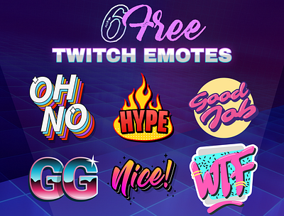 6x FREE Emotes for Twitch, Discord or Youtube badges bits cheers discord emotes free stream twitch youtube